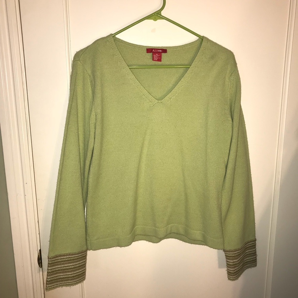 A Line Green Knitted Sweater